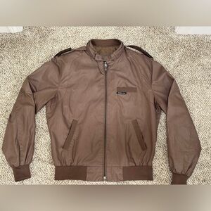 Vintage 80s Members Only Bomber Jacket Men's Size 40 Full Zip Brown